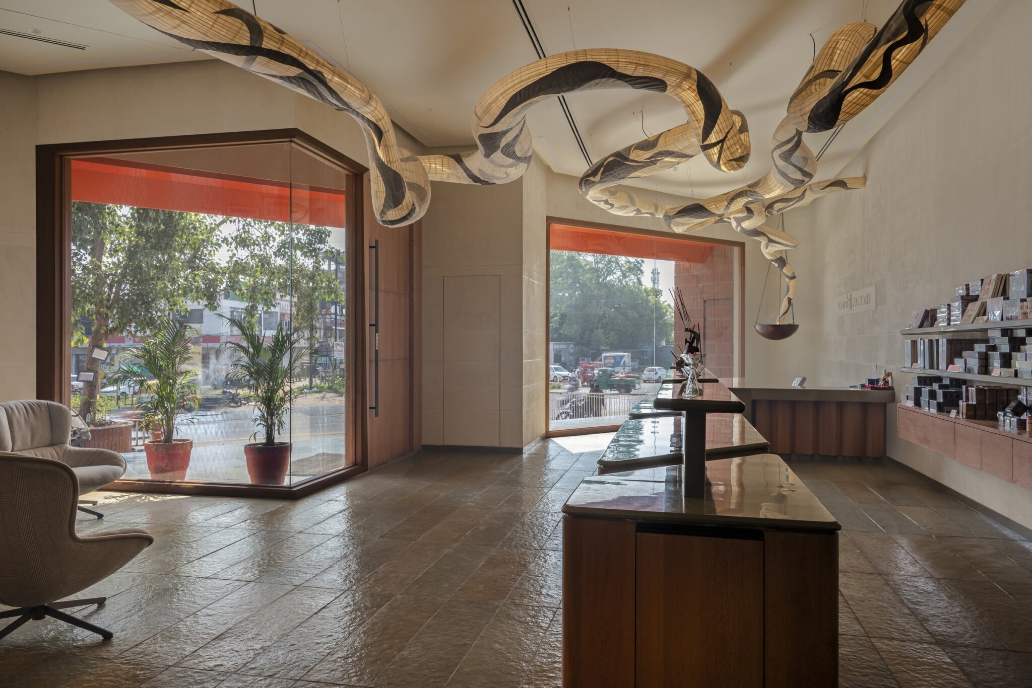 Parnami: A Vadodara Flagship Where Smoke Becomes Architecture — interior design by Harsh Boghani in Vadodara, Gujarat, India