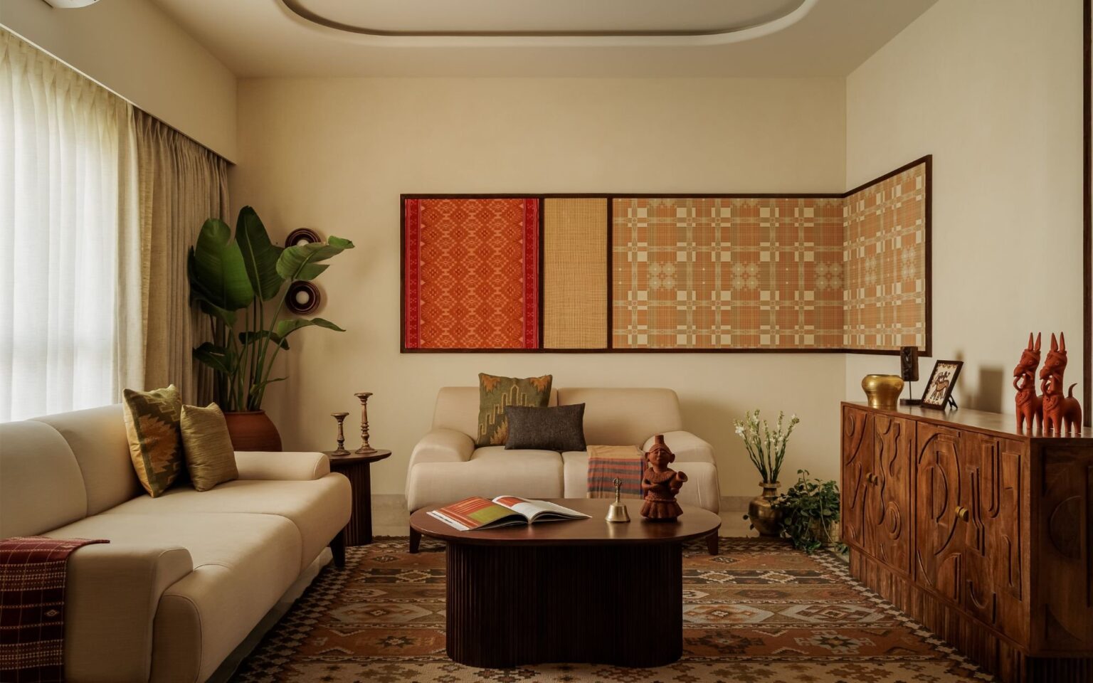 The Indian Chitra: A Bangalore Apartment Reimagined as a Living Gallery — interior design by Aantrik Interiors in Adarsh Sanctuary, Bangalore
