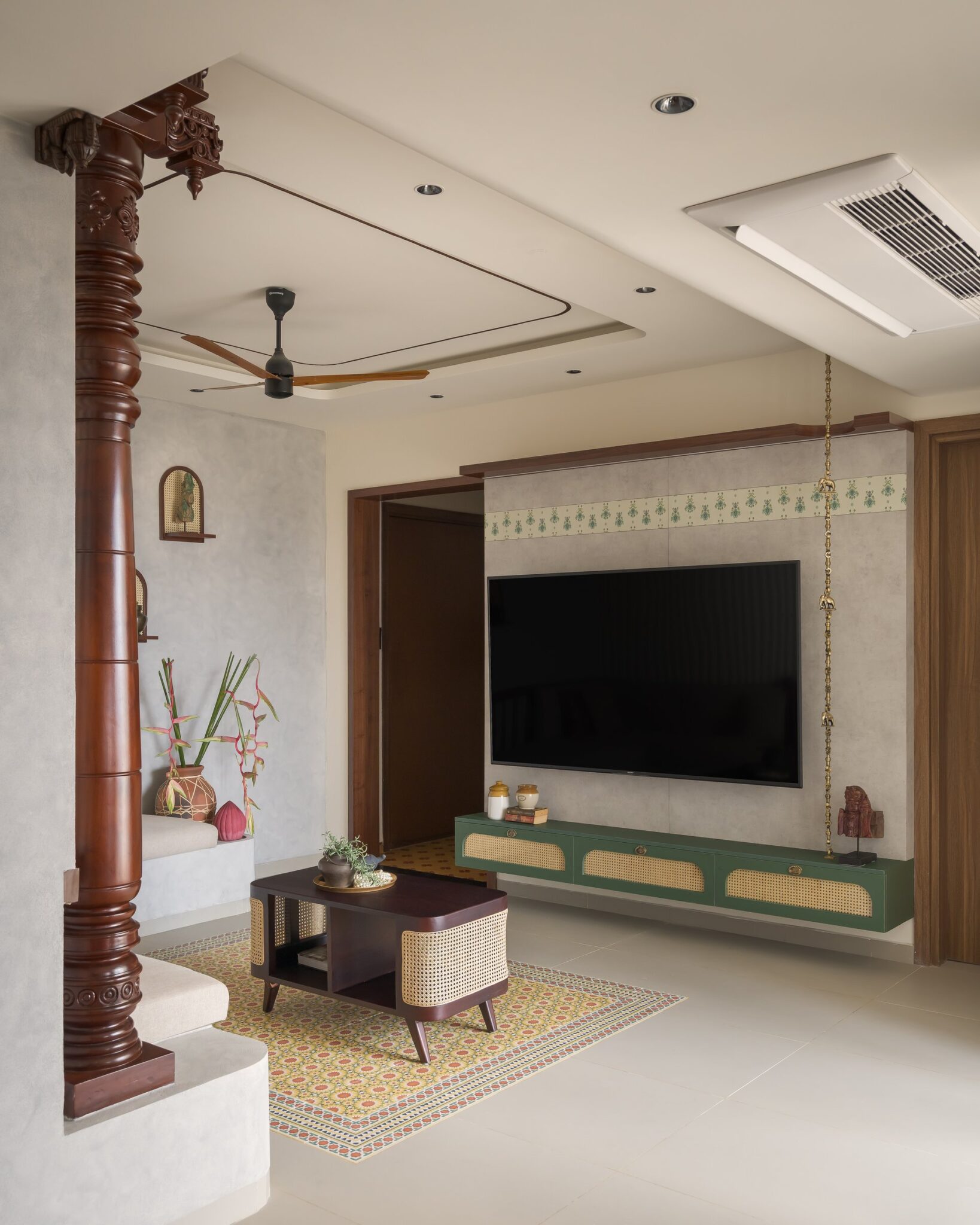 The Aalayam: A Chettinad Sensibility, Reimagined for the Apartment Age — interior design by Reflection Matters in Baashyaam Crown Residences, Koyambedu, Chennai
