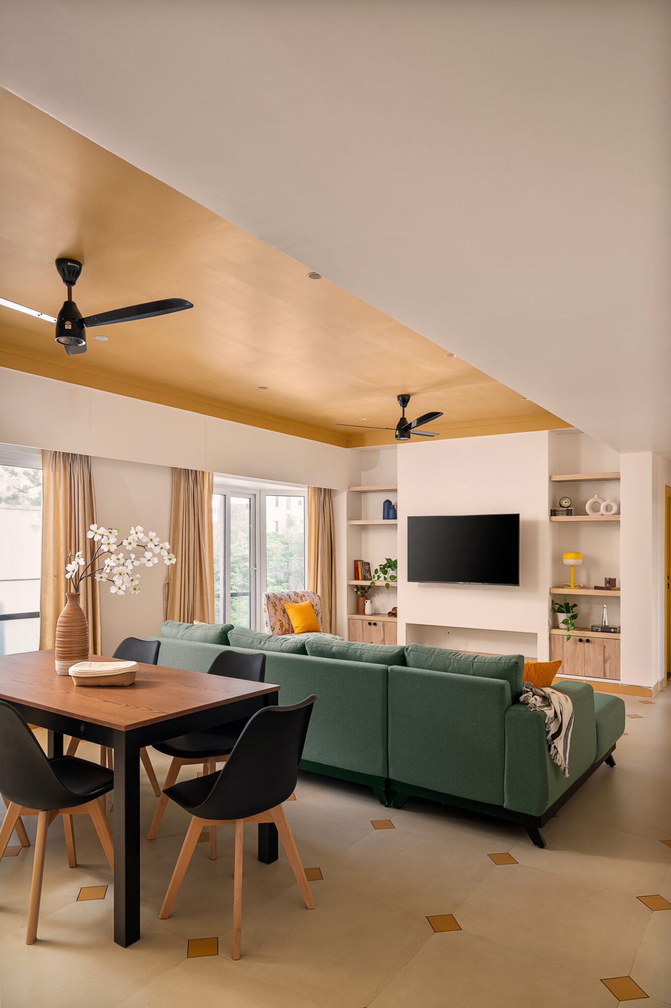 MÉLANGE: A Visakhapatnam Apartment Where Retro Optimism Meets Rental Discipline, interior design by Studio Meld in Visakhapatnam