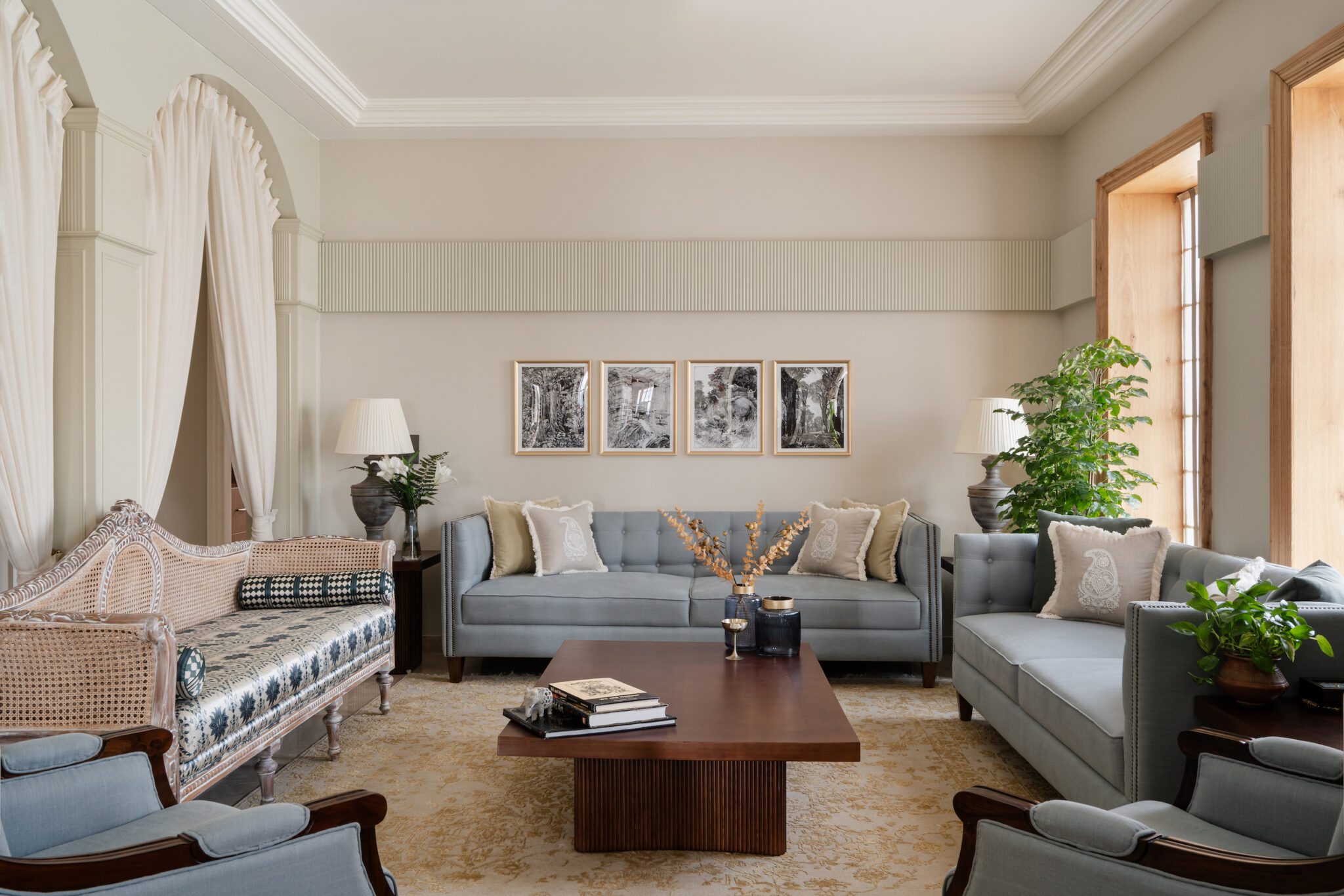 A Journey Through ‘The Lawyerly Abode’ with The Concreate Story: A 15,000 sq ft home that Beautifully Marries French Colonial Charm and Georgian Sophistication — interior design by Ar Rohan Gera, Ar Nishtha Duggal in Noida