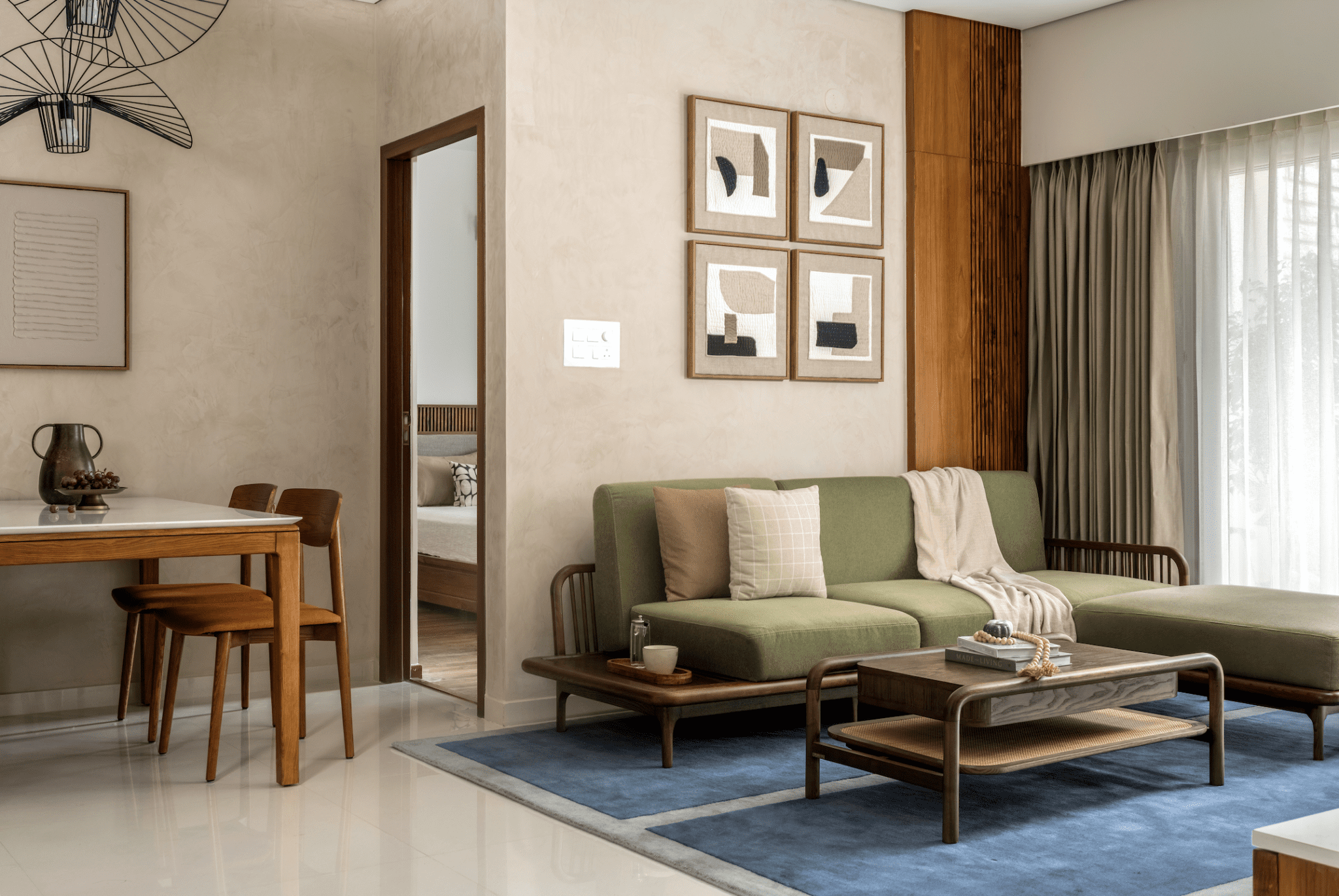 Simplécede crafts a light-filled Bangalore home where warmth, color, and calm coexist — interior design by Simplécede in Bangalore, India