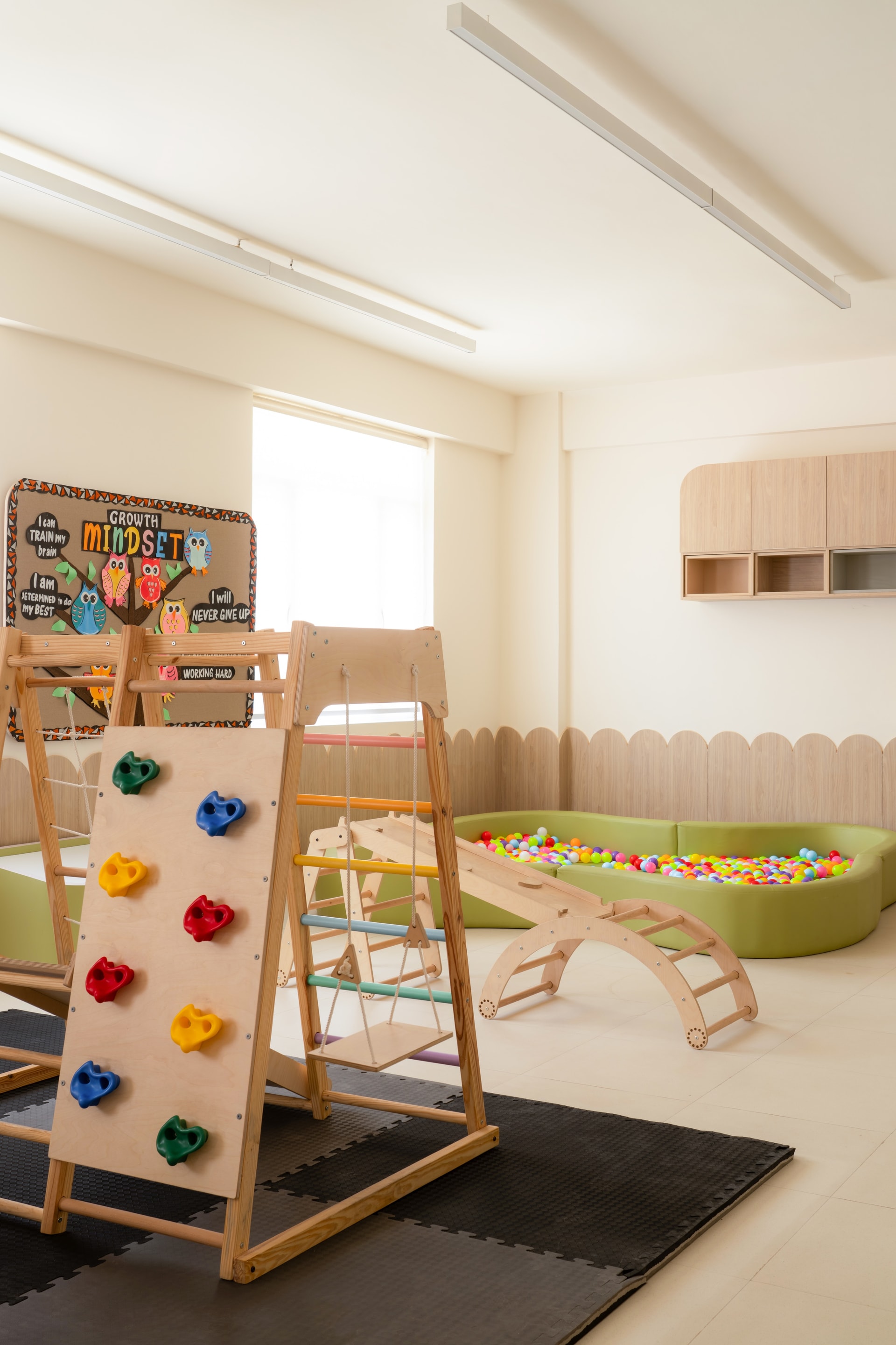 Interior view 7 — The Navriti School: A Campus Defined by Circles, Arches and Deep Red
