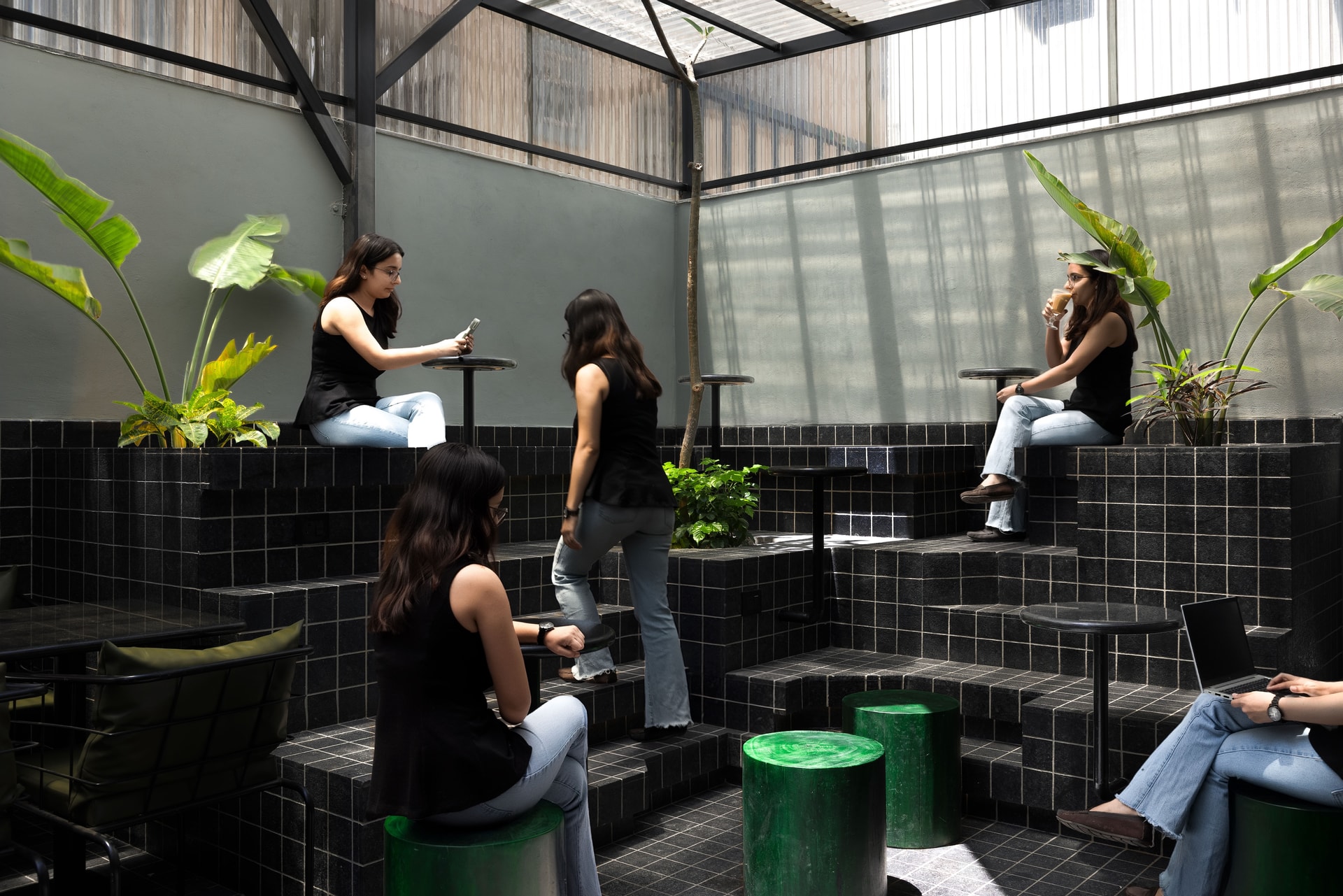 Interior view 2 — Carbon Coffee: A Monochromatic Café Rooted in Material Expression