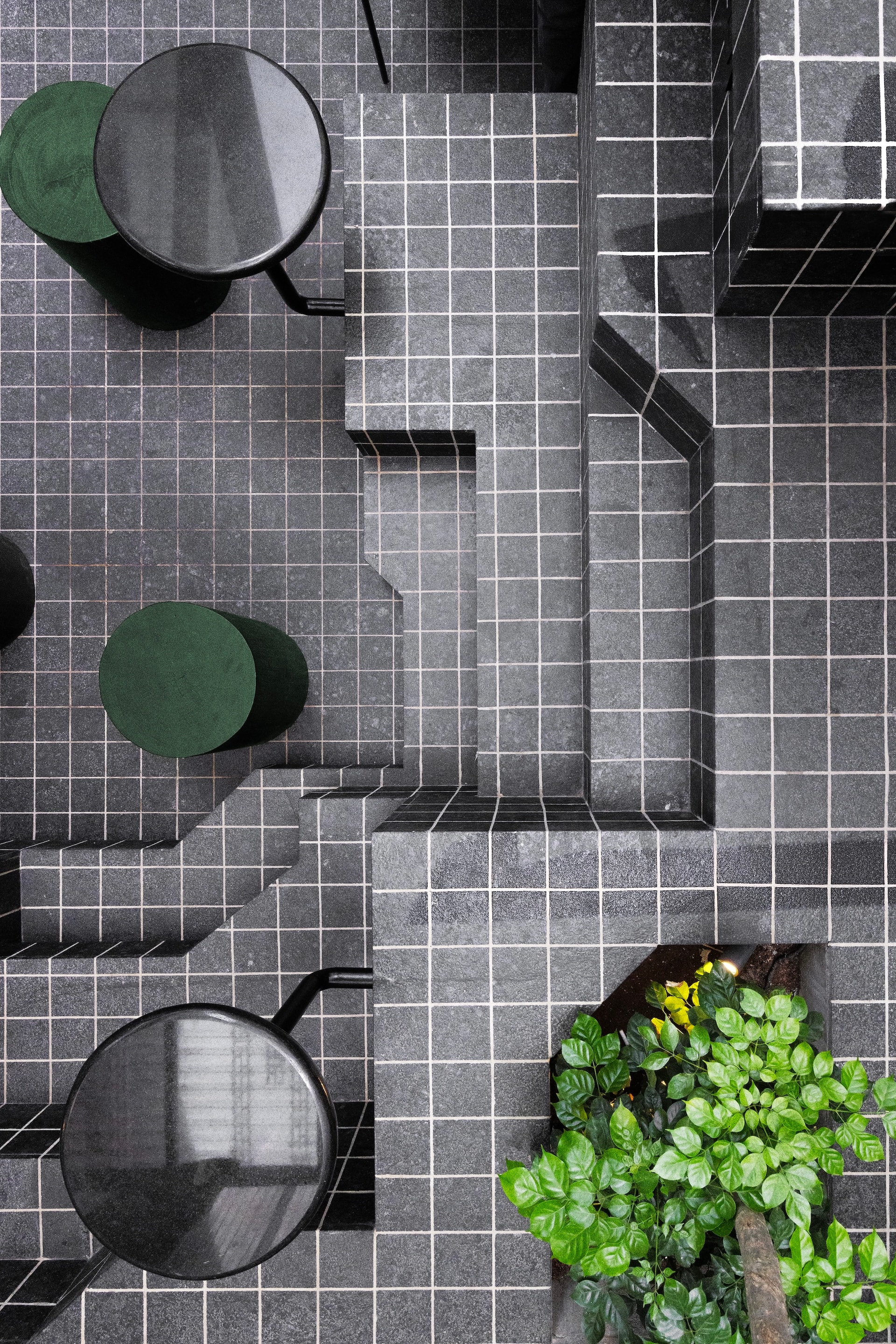 Interior view — Carbon Coffee: A Monochromatic Café Rooted in Material Expression