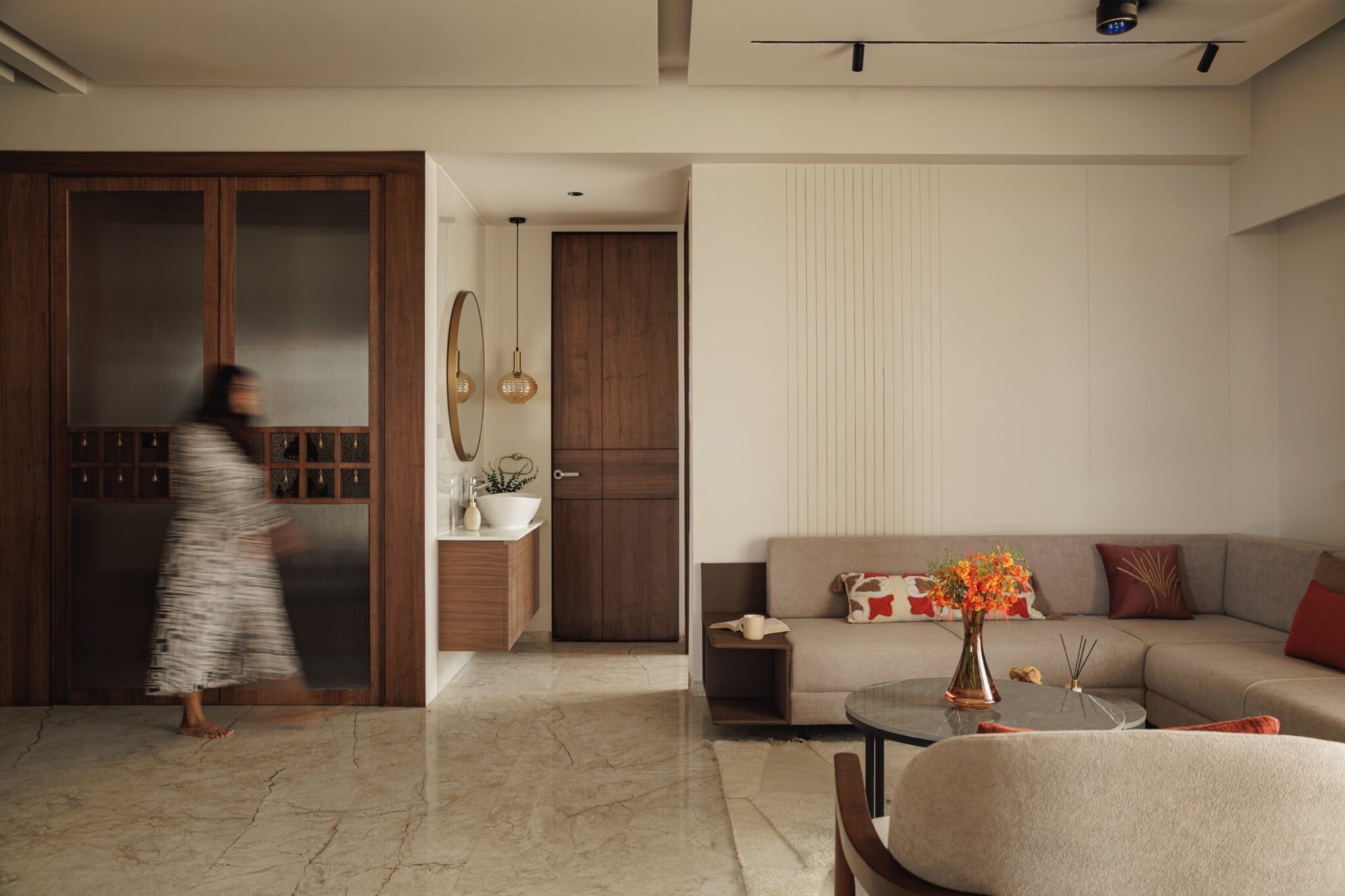 The Warm Abode: A Quiet Study in Warmth and Restraint, interior design by MK’s Atelier in Gandhinagar